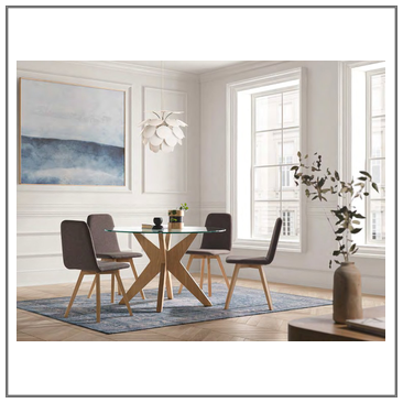 Mesa de salón comedor fija tapa cristal