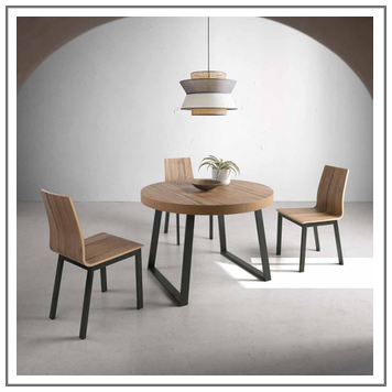Mesa salón comedor redonda extensible