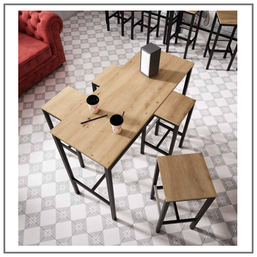 Mesa alta rectangular fija
